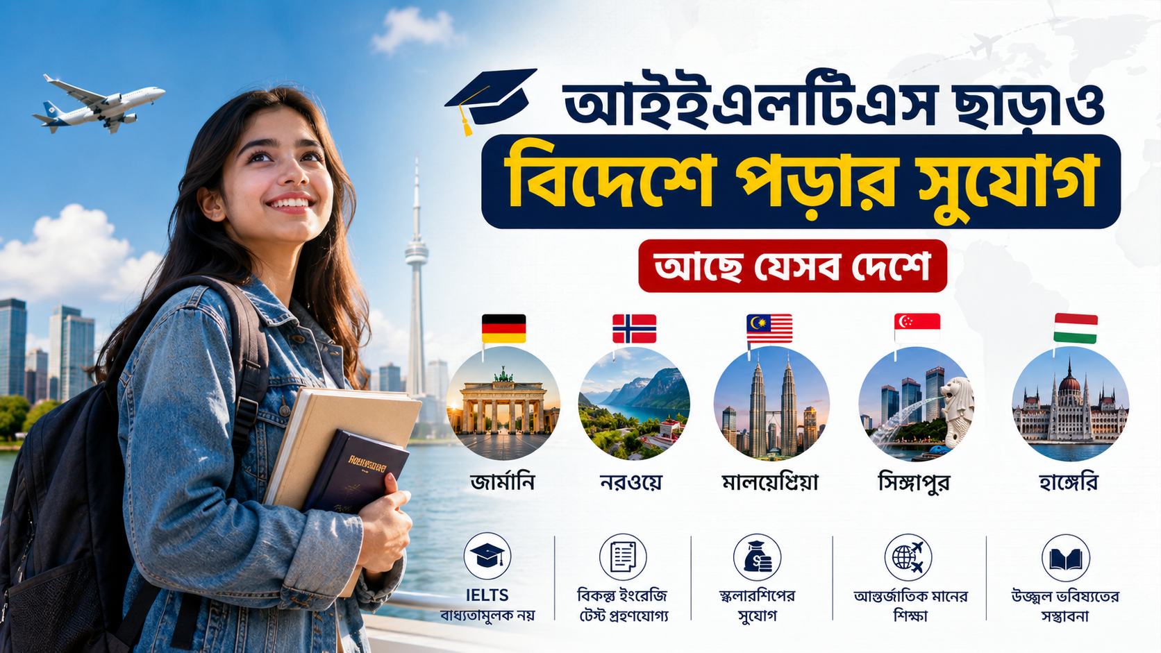 আইইএলটিএস ছাড়াও বিদেশে পড়ার সুযোগ আছে যেসব দেশে